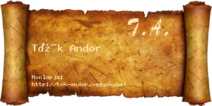 Tök Andor névjegykártya